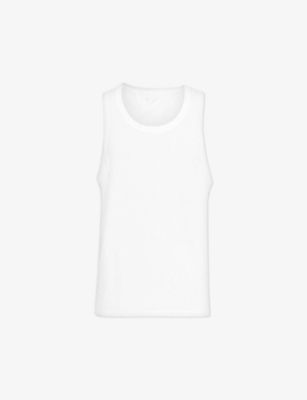 Shop Allsaints Kendrick Round-neck Relaxed-fit Organic-cotton Vest In Optic White
