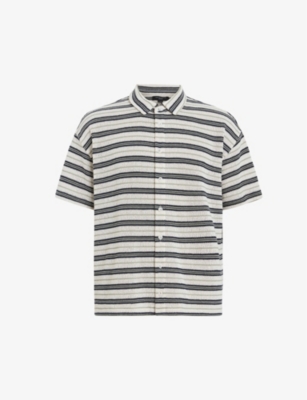 ALLSAINTS: Jackson stripe-print relaxed-fit organic-cotton shirt