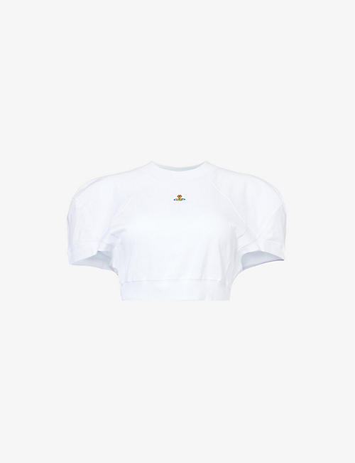 VIVIENNE WESTWOOD: Football brand-embroidered cotton T-shirt