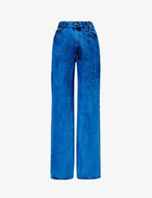 Vivienne Westwood Womens Blue Ray Brand-patch Mid-rise Straight-leg Denim-blend Jeans