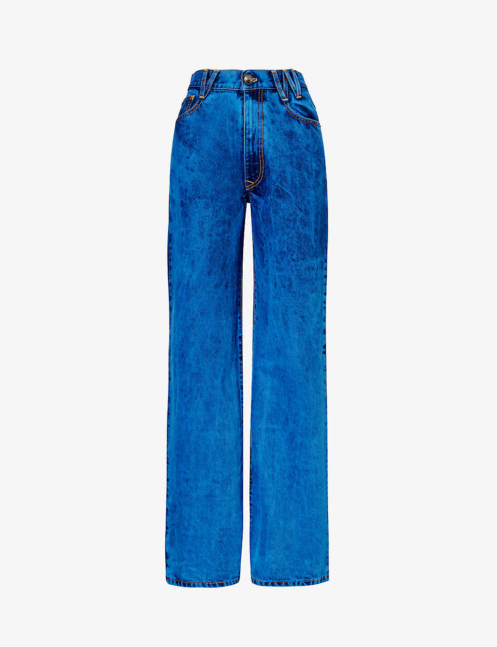 Vivienne Westwood Womens Blue Ray Brand-patch Mid-rise Straight-leg Denim-blend Jeans
