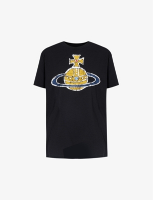 VIVIENNE WESTWOOD: Time Machine brand-print cotton-jersey T-shirt