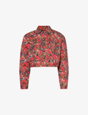 Vivienne Westwood Marlene Logo-print Denim Jacket In Crazy Orb