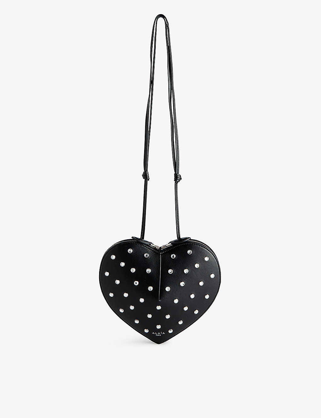 Shop Alaïa Le Coeur Stud-embellished Cross-body Bag In Noir