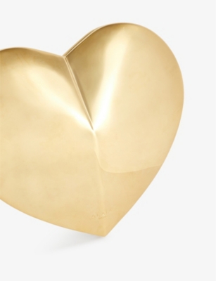 Shop Alaïa Alaia Women's Argent Le Couer Heart-shaped Brass Shoulder Bag