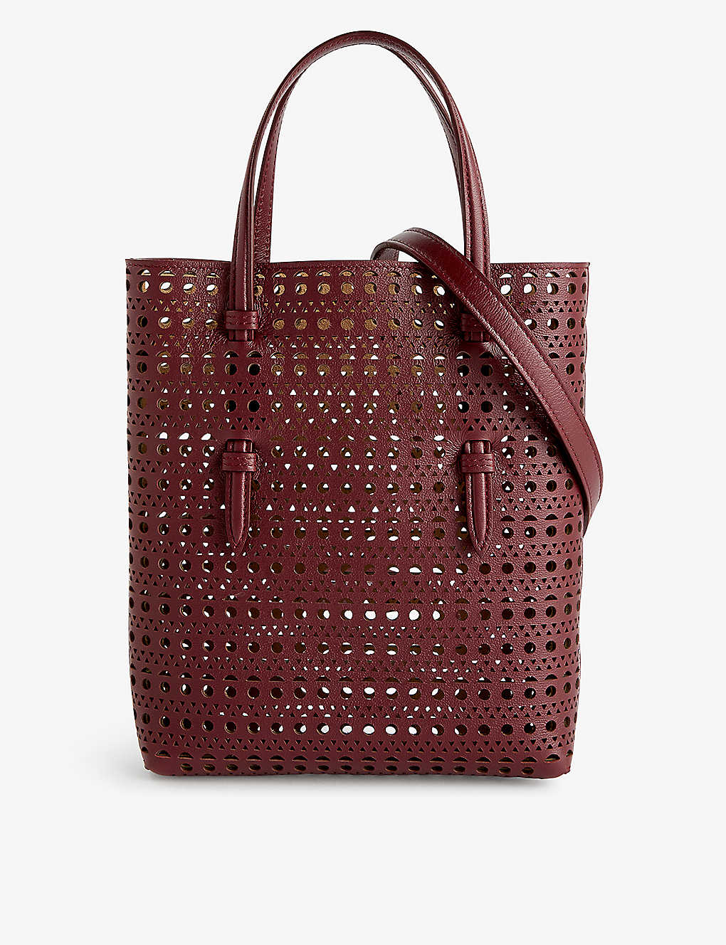 Alaïa Alaia Rouge Grenat Mina Cut-out Leather Top-handle Bag