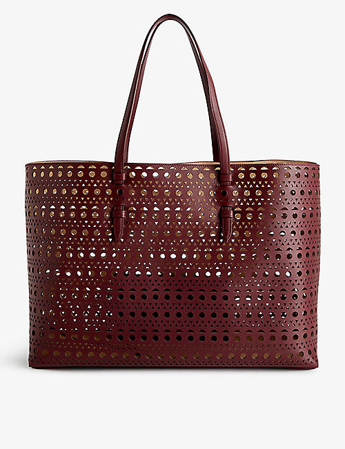 ALAIA: Mina cut-out leather top-handle bag
