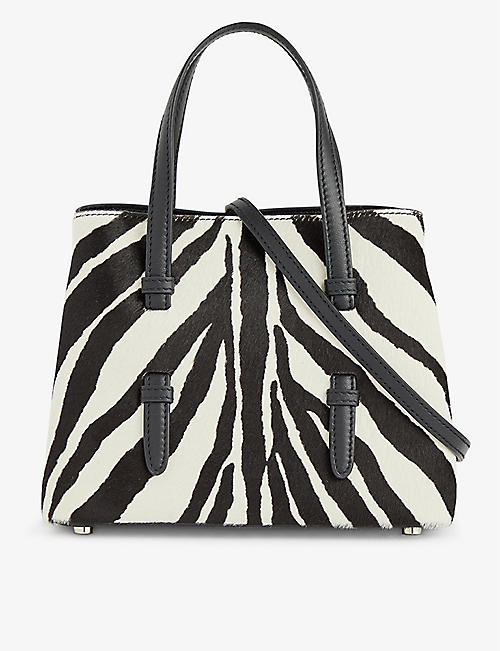 ALAIA: Mina 20 zebra-pattern top-handle bag