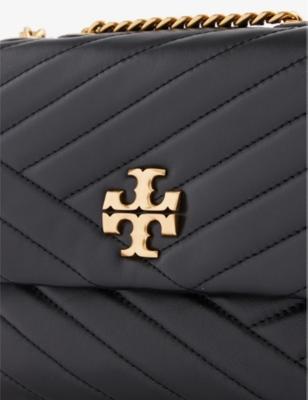 Shop Tory Burch Kira Leather Cross-body Bag In Black