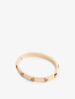 TORY BURCH: Miller crystal-embellished stainless-steel bracelet