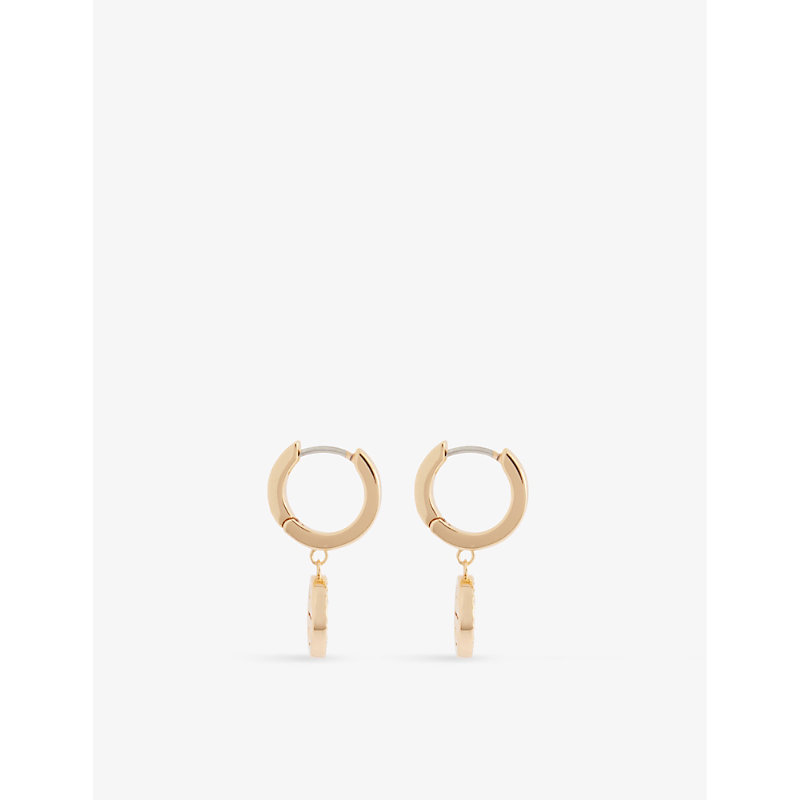 Shop Tory Burch Womens Tory Gold Crystal Miller Crystal-embellished Brass Earrings