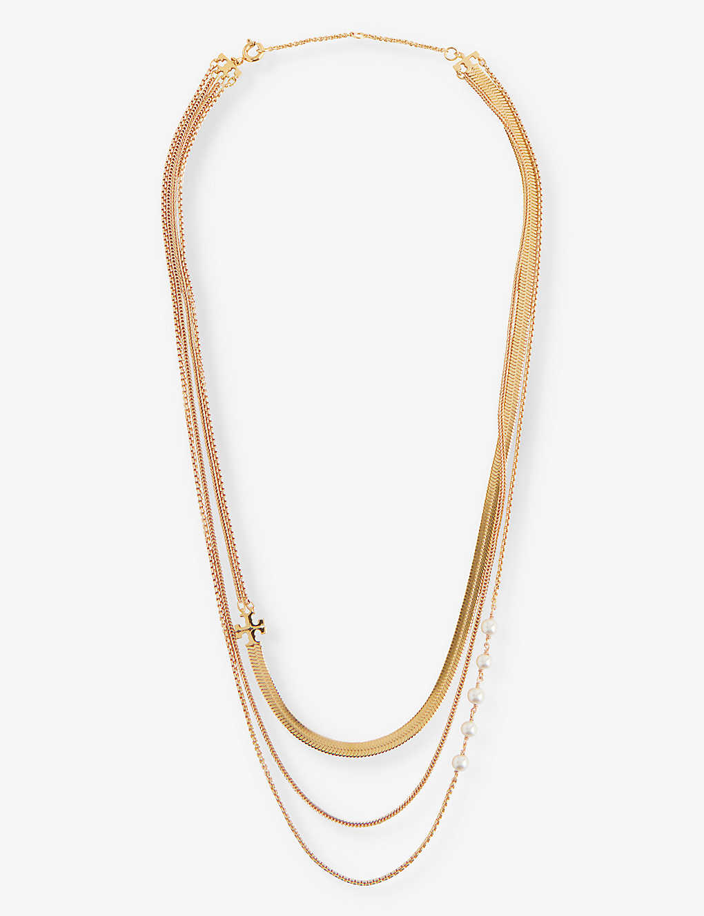Tory Burch Womens Tory Gold Tory Gold Kira 18ct Yellow Gold-plated Brass Necklace