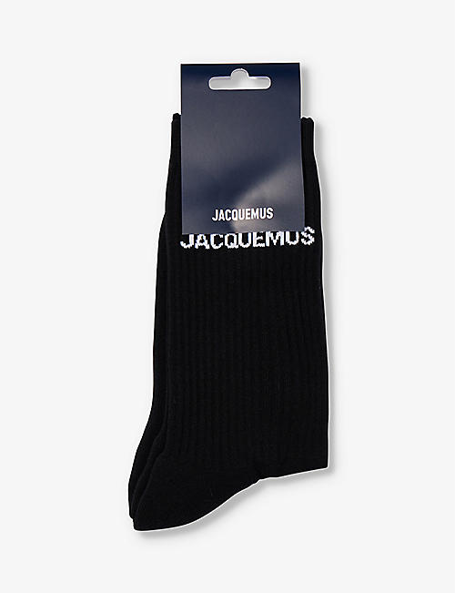 JACQUEMUS: Logo-embroidered cotton-blend ankle socks