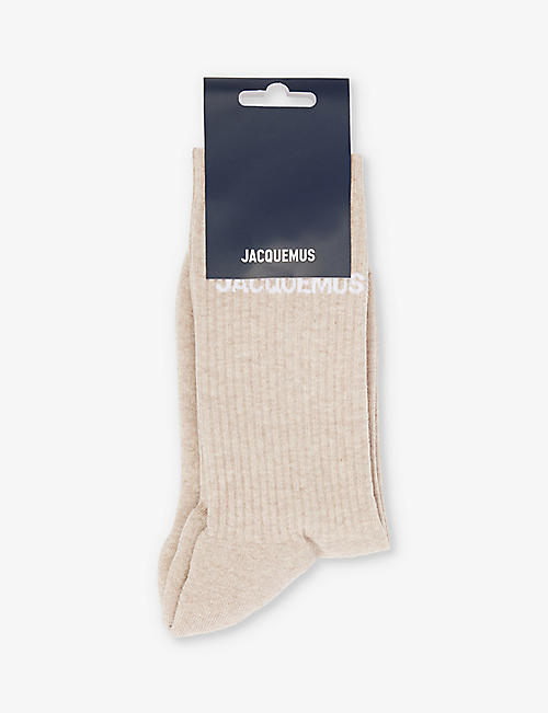 JACQUEMUS: Logo-intarsia ribbed stretch-cotton socks