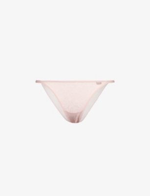 CALVIN KLEIN: Mid-rise recycled nylon-blend lace briefs