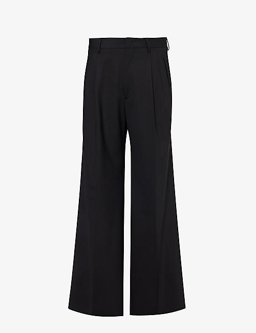 ETRO: Wide-leg relaxed-fit stretch-wool trousers
