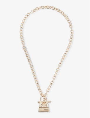Jacquemus Womens Light Gold Le Chiquito Gold-tone Brass Necklace