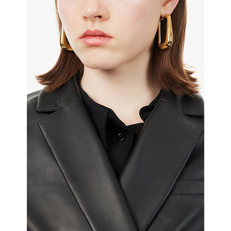 Shop Jacquemus Women's Light Gold Les Boucles Ovalo Gold-tone Hoop Earrings