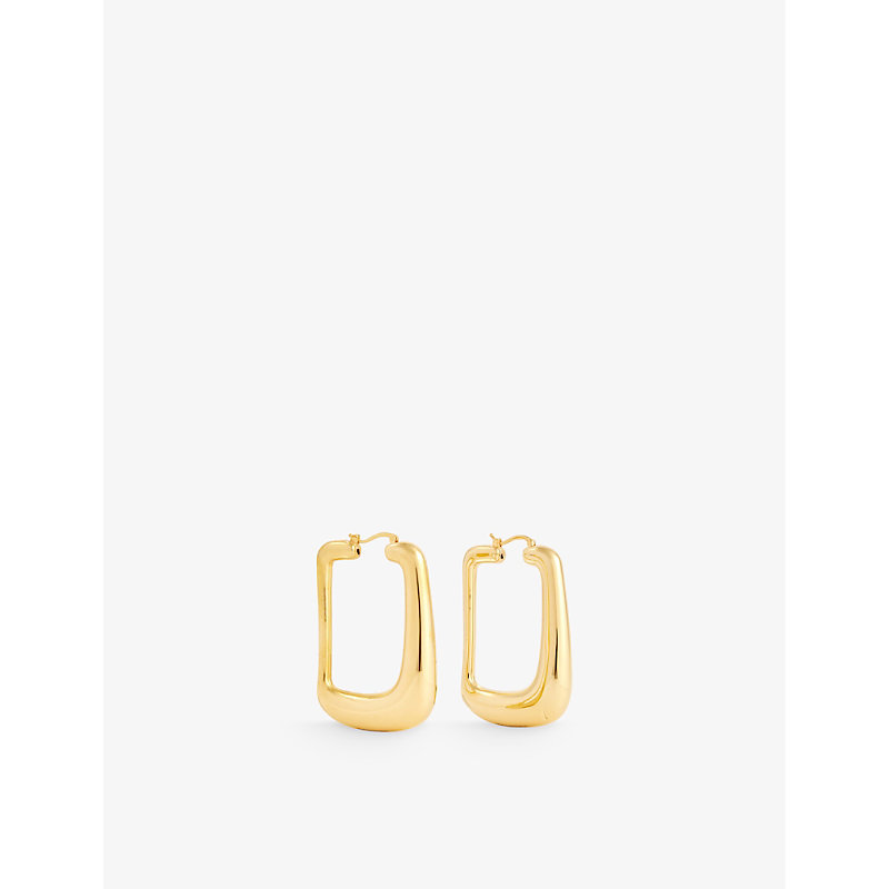 Shop Jacquemus Women's Light Gold Les Boucles Ovalo Gold-tone Hoop Earrings