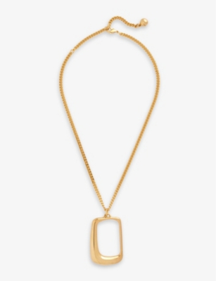 JACQUEMUS: Le Collier Ovalo brass pendant necklace