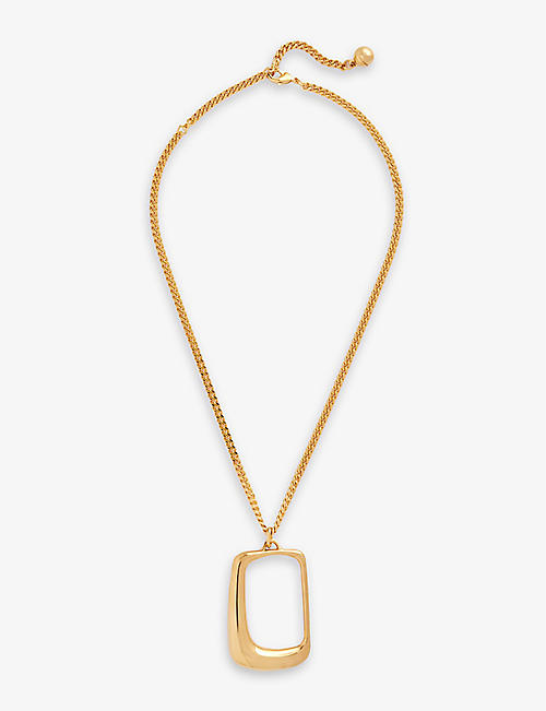JACQUEMUS: Le Collier Ovalo brass pendant necklace