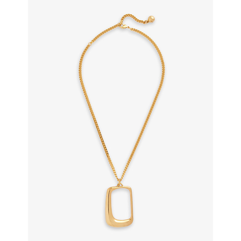 Shop Jacquemus Le Collier Ovalo Brass Pendant Necklace In Light Gold