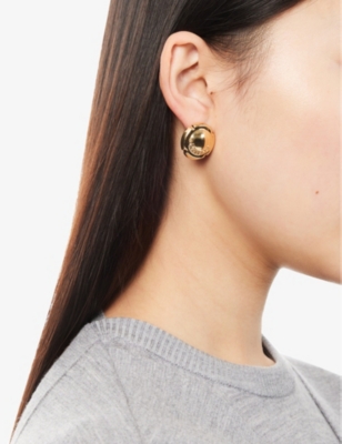 Shop Jacquemus Womens Light Gold Les Festiva Brass Earrings