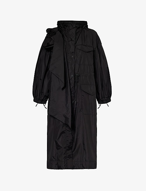 SIMONE ROCHA: Bow-embellished hooded shell jacket