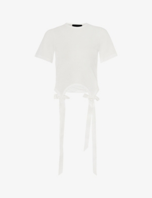 SIMONE ROCHA: Easy bow-embellished cotton-jersey T-shirt