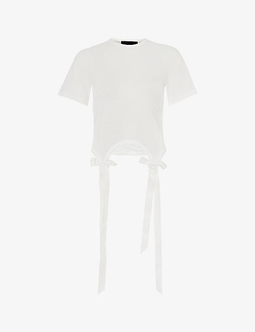 SIMONE ROCHA: Easy bow-embellished cotton-jersey T-shirt