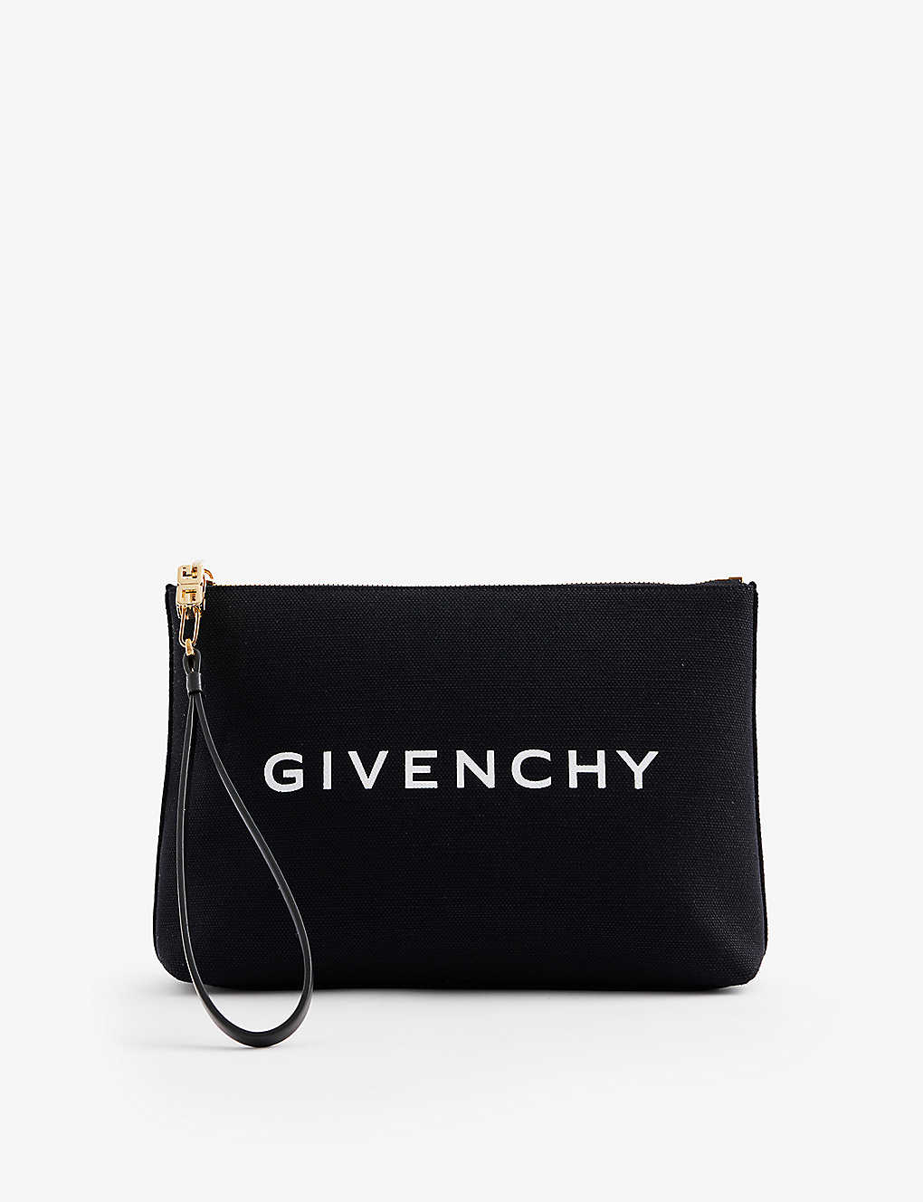 Givenchy Womens Black Logo-print Large Cotton-canvas Pouch