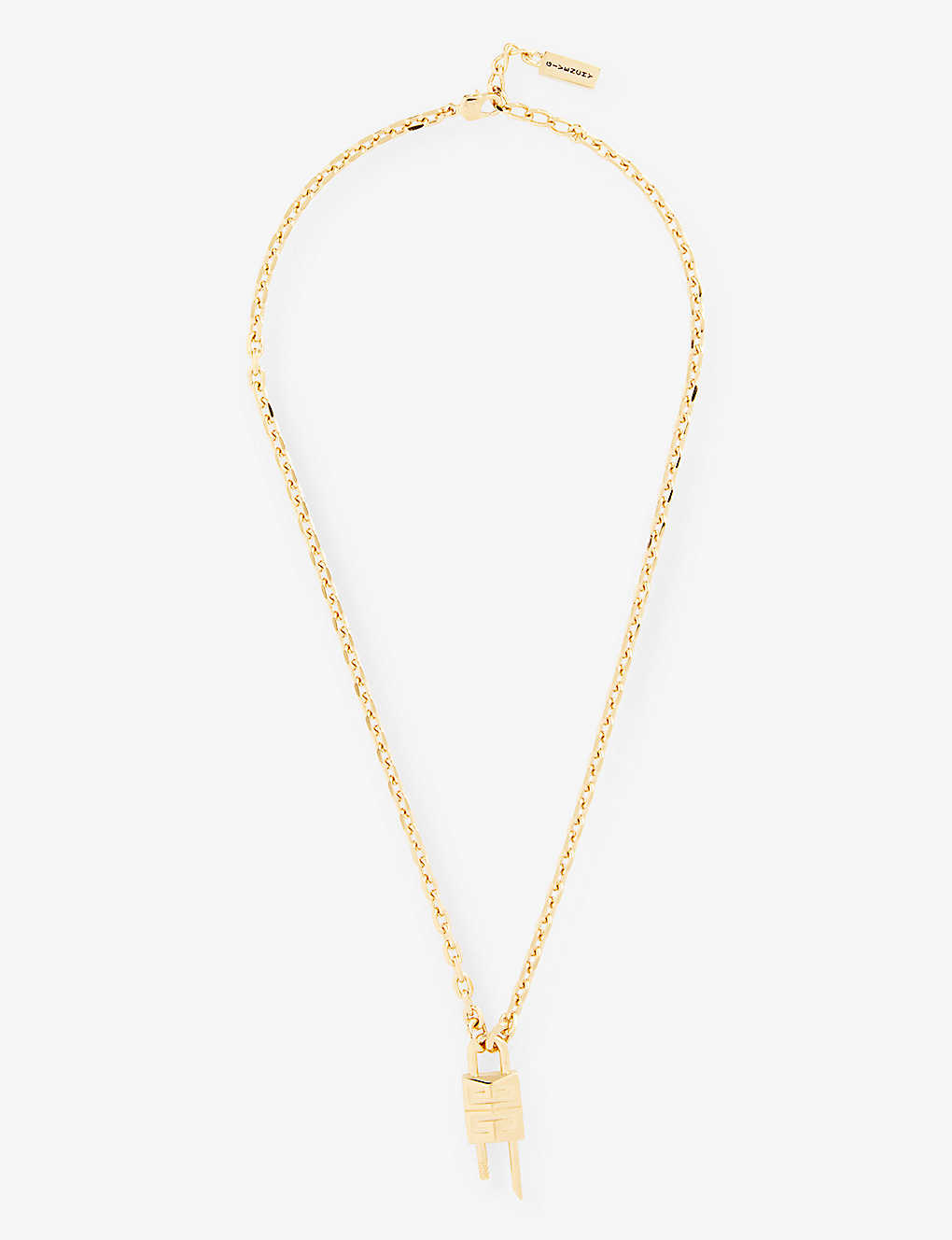 Givenchy Womens Golden Yellow Monogram-engraved Brass Pendant Necklace