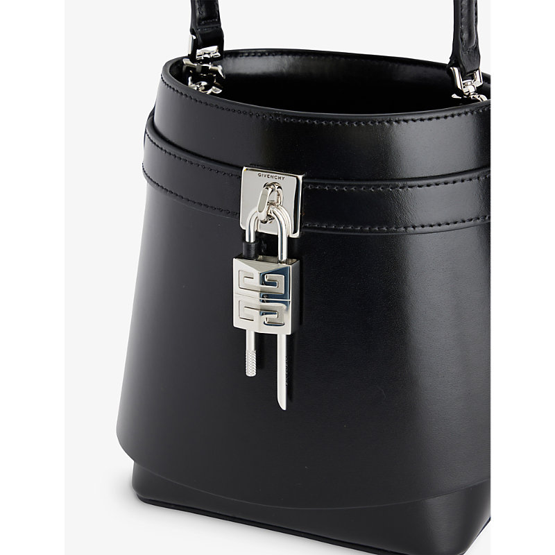 Shop Givenchy Shark Lock Leather Cross-body Bag In Black