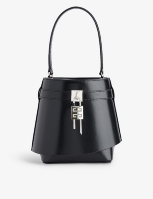 Shop Givenchy Black Shark Lock Leather Cross-body Bag