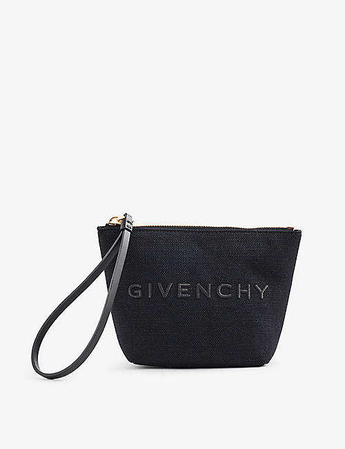 GIVENCHY: Brand-embroidered cotton-blend pouch