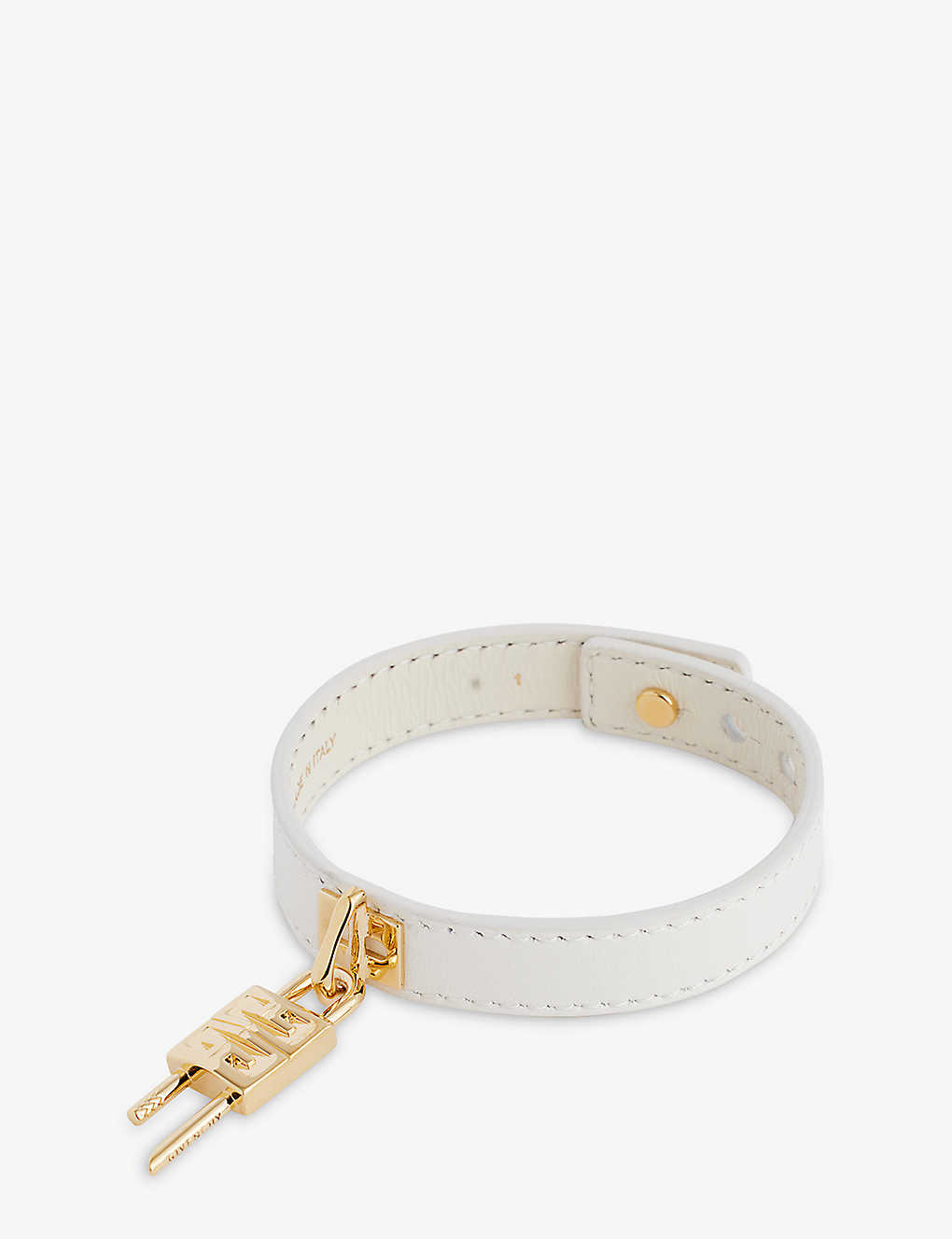 Givenchy Womens Ivory Padlock-charm Adjustable Leather Bracelet