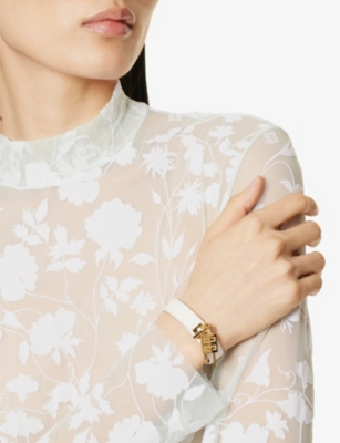 Shop Givenchy Women's Ivory Padlock Leather Bracelet