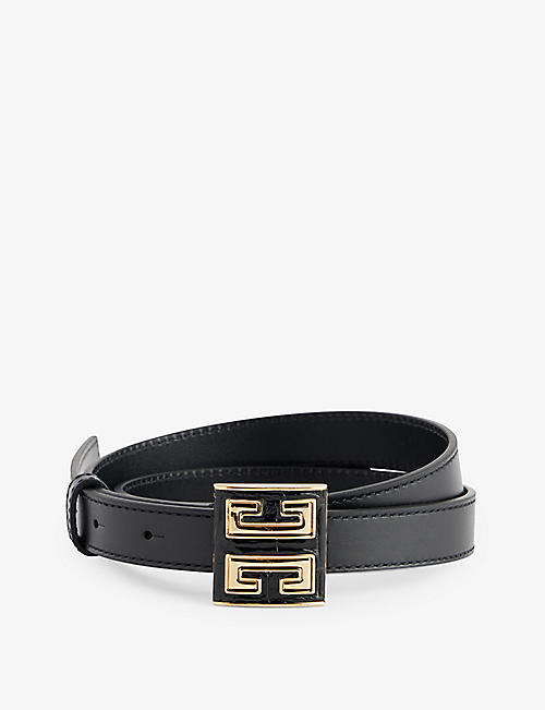 GIVENCHY: Logo-buckle leather belt