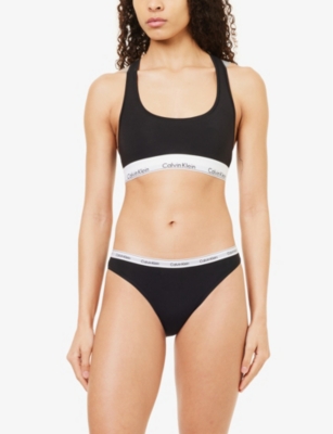 Modern branded-waistband pack of three stretch-cotton briefs