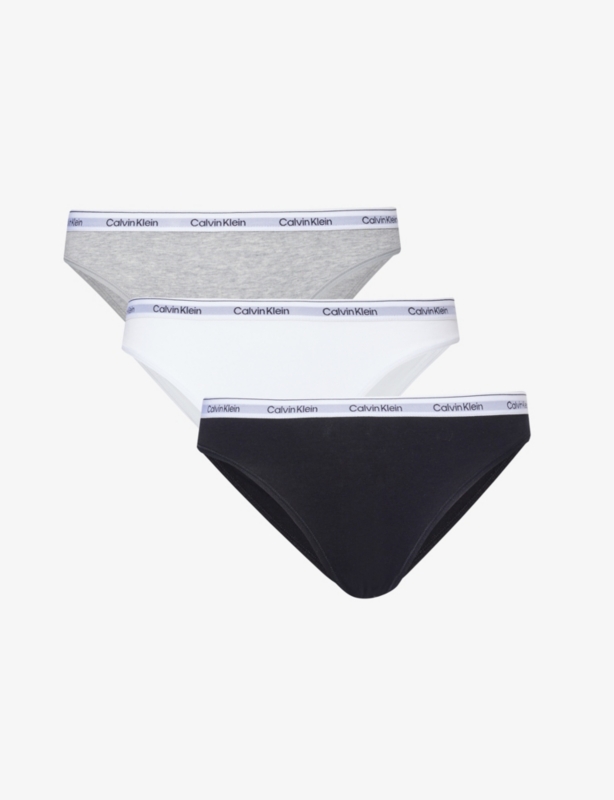 Modern branded-waistband pack of three stretch-cotton briefs