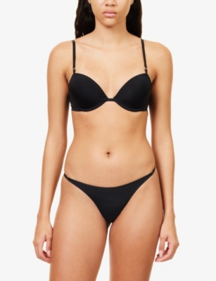 Calvin Klein Womens Black Demi Sculpted Recycled Nylon-blend Bra In Black