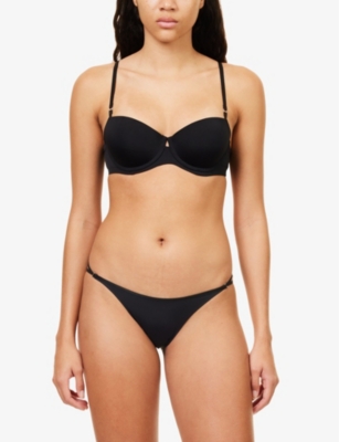 Shop Calvin Klein Womens  Sculpt Lift Woven Balconette Bra In Black