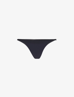 Shop Calvin Klein Women's Black Sculpted Recycled Nylon-blend Thong