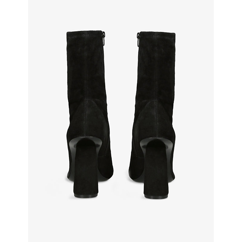 Shop Dries Van Noten Curved-heel Zip-fastened Velvet Heeled Ankle Boots In Black