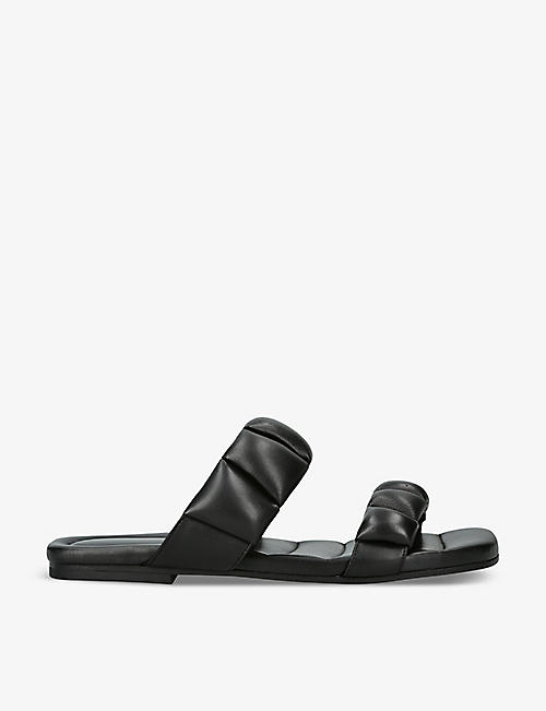 DRIES VAN NOTEN: Padded branded-insole leather sliders