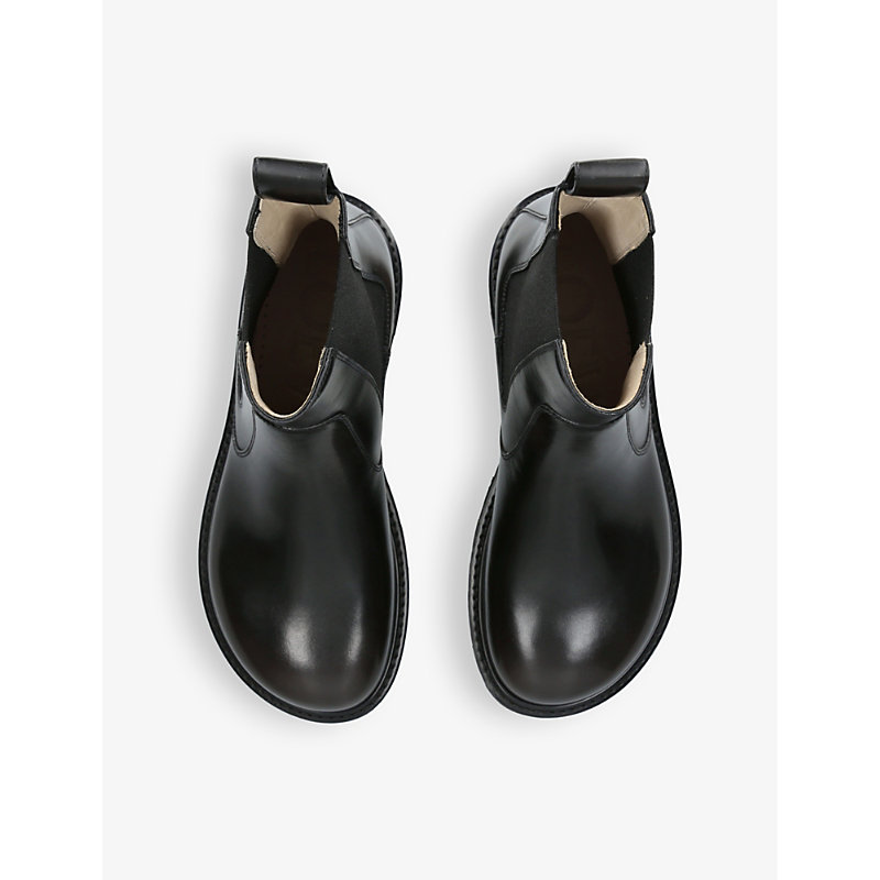 Shop Loewe Women's Blk/other Blaze Leather Chelsea Boots