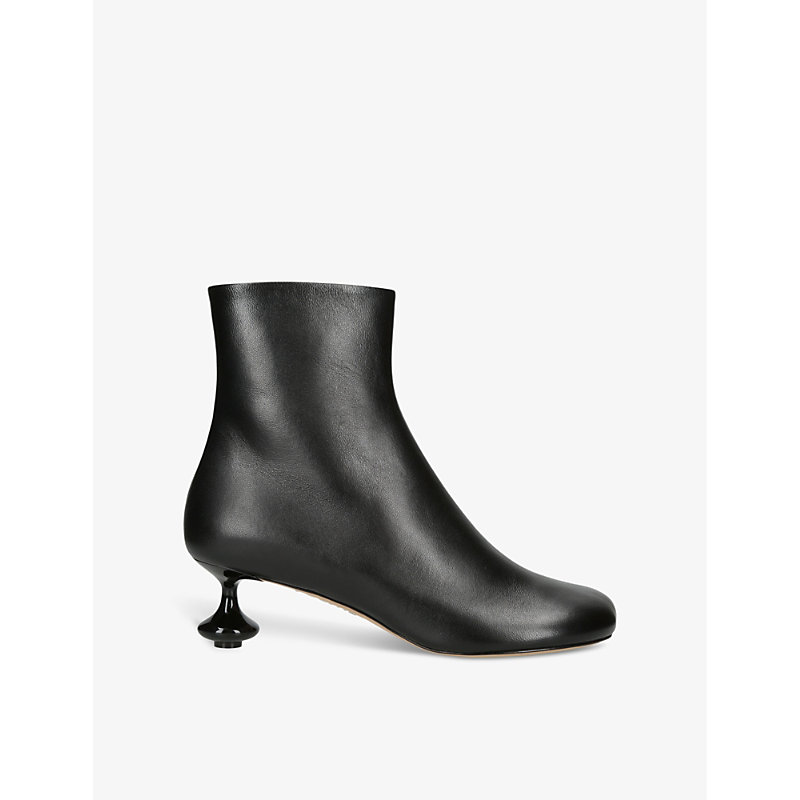 Loewe Womens Black Toy Sculpted-heel Leather Heeled Ankle Boots