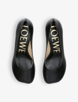 Shop Loewe Women's Black Toy Sculpted-heel Leather Heeled Courts