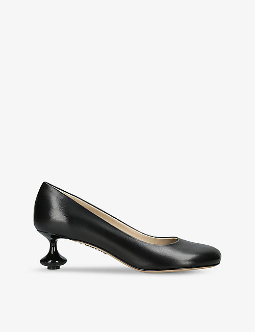 LOEWE: Toy sculpted-heel leather heeled courts