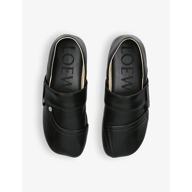 Shop Loewe Toy Pocket Slip-on Leather Slippers In Black